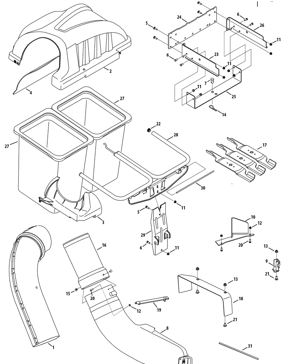 General Assembly Diagram and Parts List for 19A70006 100 Cub Cadet Lawn Tractor